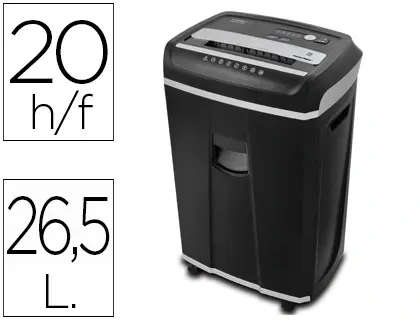 Destructeur q-connect q20 coupe croisée 4x40mm système anti-bourrage capacité 20f sécurité34l 414x302x666mm — Non classé