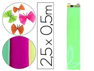 Papier crépon liderpapel 34g/m2 50cmx2.5m unicolore vert fluorescent — Non classé