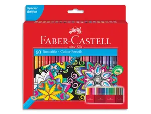 Crayon couleur faber-castell chateau accordeon mine        resistante etui carton 60     couleurs fluos metallises — Non…