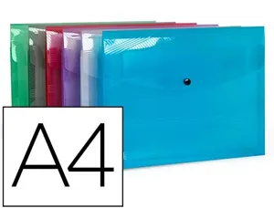 Chemise pochette elba hawai polypropylene translucide     format a4 fermeture bouton    pression coloris assortis — Non…