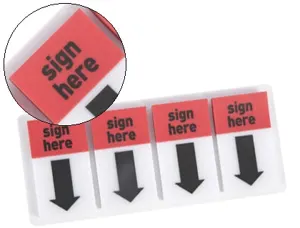 Marque-pages q-connect index sign here 25.4x43.2mm 50 languettes plastique pack 4 unités — Non classé