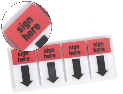 Marque-pages q-connect index sign here 25.4x43.2mm 50 languettes plastique pack 4 unités — Non classé