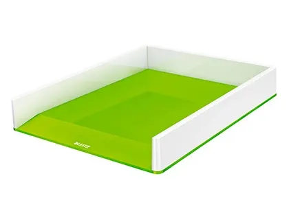 Corbeille courrier leitz wow dual polystyrene superposable large ouverture avant capacite 300f coloris vert — Non…