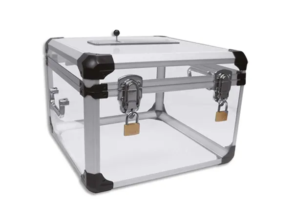 Urne officielle viso avec compteur structure aluminium  couvercle ouverture complete  2 cadenas trappe a levier — Non classé