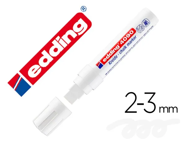 Marqueur edding 4090 craie liquide special fenetres      verres ardoises pointe large  biseautee  couleur blanc — Non classé