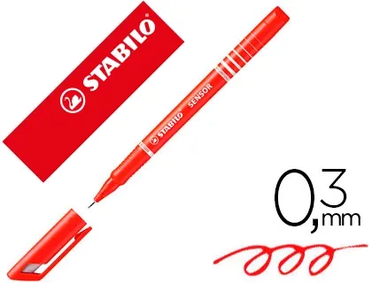 Stylo-feutre stabilo sensor pointe fine gainée métal amortisseur 1200m écriture tracé 0.3mm coloris rouge — Non classé