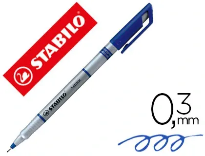Stylo-feutre stabilo sensor pointe fine gainée métal amortisseur 1200m écriture tracé 0.3mm coloris bleu — Non classé