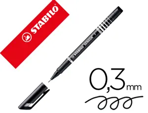 Stylo-feutre stabilo sensor pointe fine gainée métal amortisseur 1200m écriture tracé 0.3mm coloris noir — Non classé