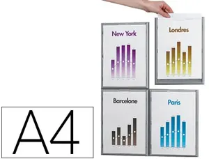 Cadre paperflow polystyrène cadr'info a4 coloris aluminium — Non classé