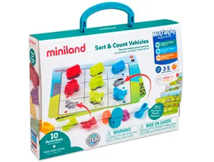 Voitures plastique miniland sort and count vehicles 10    activites plusieurs niveaux   36 pieces — Non classé