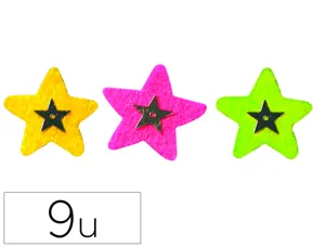 Feutrine adhesive forme etoile graine creative a      coller pochette 9 unites — Non classé
