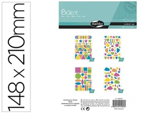 Sticker clairefontaine baby motifs geometriques 148x210mm sachet 20 planches coloris    assortis — Non classé