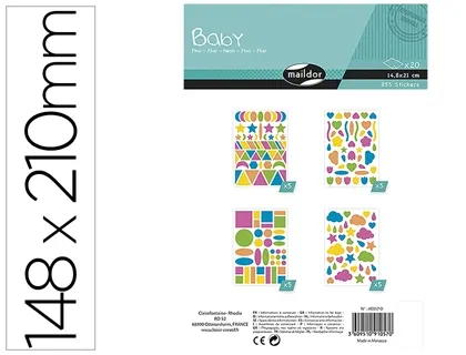 Sticker clairefontaine baby motifs geometriques 148x210mm sachet 20 planches coloris    assortis — Non classé