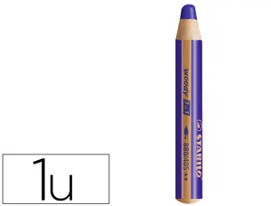 Crayon couleur stabilo woody 3in1 bois pefc multi-usage    toute surface ardoise tableau tout type coloris bleu outrem —…