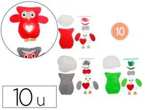Kit feutrine sodertex hibou ozzy a fabriquer 2mm 10       sachets individuels 3 coloris assortis — Non classé
