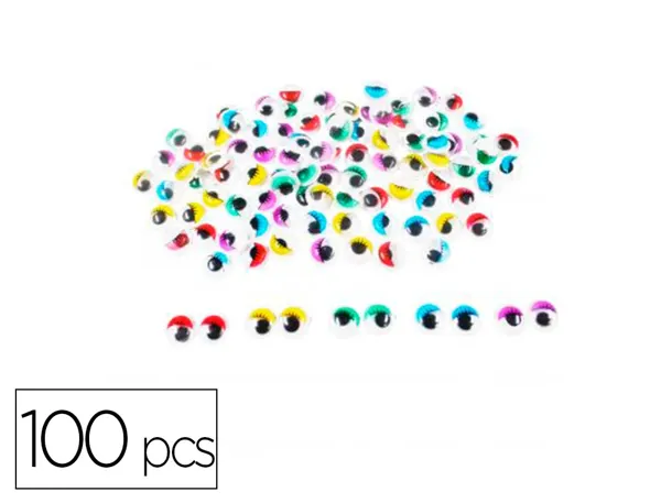 Yeux mobiles sodertex avec cils colores adhesifs 10mm 100 pcs — Non classé