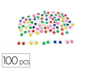 Yeux mobiles sodertex sans cils colores adhesifs 10mm    100 pcs — Non classé