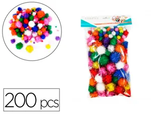 Pompons sodertex metallises polypropylene 200 pcs 3       tailles 9 coloris — Non classé