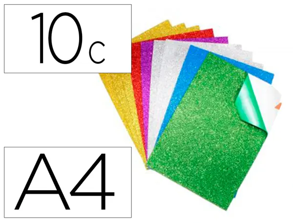 Mousse eva sodertex pailletee adhesive 2mm 210x297mm 10     coupons 6 coloris assortis — Non classé