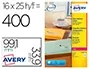 Étiquette Adhésive Avery Laseradresse Transparente Compatible Imprimante Jet D'encre 99,1x33,9mm Blanche 400 Unités… — vue 2