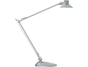 Lampe bureau unilux led senza double bras 5w 4 niveaux luminosite fonction memorisation intensite gris metal chrome — Non…
