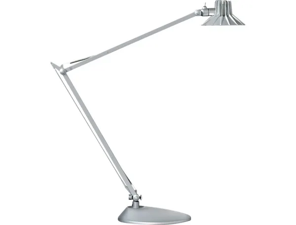 Lampe bureau unilux led senza double bras 5w 4 niveaux luminosite fonction memorisation intensite gris metal chrome — Non…