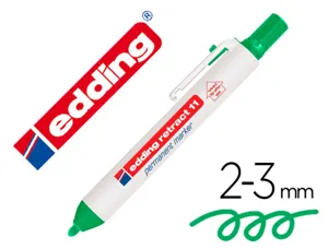 Marqueur edding permanent rétractable pointe ogive 1,5/3mm rechargeable coloris vert — Non classé