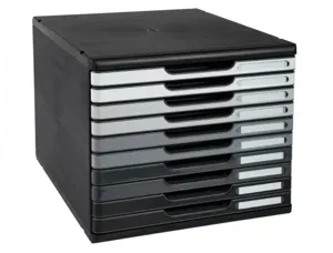 Modulo a4 10t noir/grey glossymodule de classement - exacompta - modulo 10t nuances de grey — Non classé