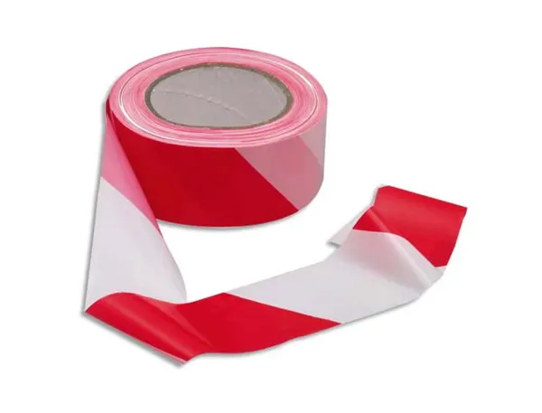 Ruban signalisation viso non adhesif polypropylene tres resistant reutilisable 100mx5cm coloris rouge/blanc — Non classé