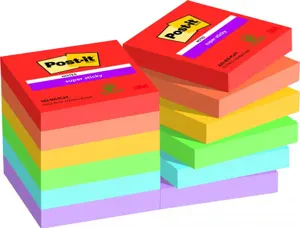 Post-it sticky 47x47 playfulp/note repositionnable - post-it - super sticky bloc playful 47x47mm - lot de 12 — Non classé