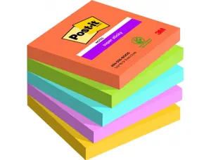 Post-it sticky 76x76 boost p/5note repositionnable - super sticky bloc boost 76x76mm - lot de 5 — Non classé
