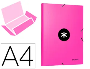 Chemise antartik carton remborde a4+ 3 rabats         elastique coloris rose — Non classé