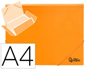 Chemise liderpapel polypropylene dos flexible a4 210x297mm 4/10e 3 rabats 100f elastique orange fluo opaque — Non classé
