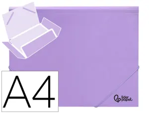 Chemise liderpapel polypropylene dos flexible a4 210x297mm 4/10e 3 rabats 100f elastique lavande opaque — Non classé