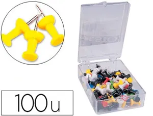 Punaise q-connect épingle mémo coloris jaune boîte 100 unités — Non classé