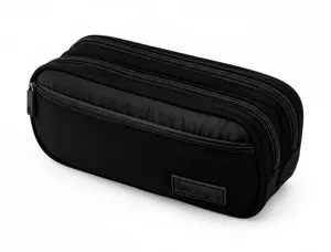 Trousse liderpapel duo 3 fermetures eclair avec poche  a l'avant coloris noir        220x90x70mm — Non classé