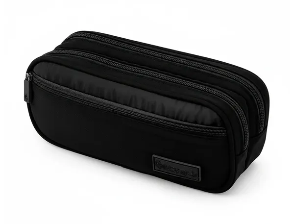 Trousse liderpapel duo 3 fermetures eclair avec poche  a l'avant coloris noir        220x90x70mm — Non classé