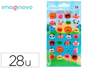 Autocollants imaginovo cute animaux sauvages visages en   relief 190x105 mm sous        blister — Non classé