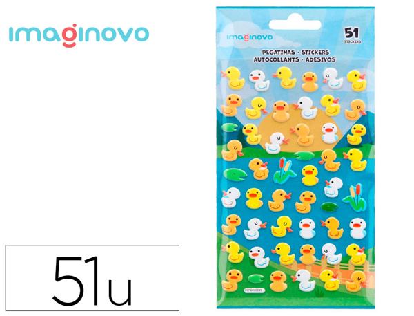Autocollants imaginovo cute animaux canard en relief      190x105 mm sous blister — Non classé