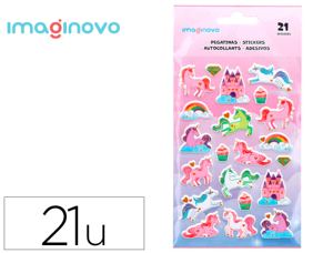 Autocollants imaginovo licornes magic dreams en      relief 190x105 mm sous        blister — Non classé