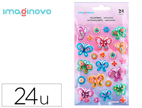 Autocollants imaginovo papillons magic dreams en     relief 190x105 mm sous        blister — Non classé