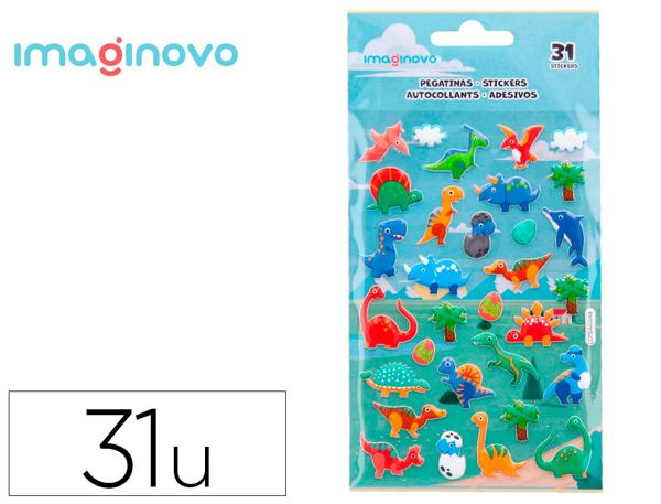 Autocollants imaginovo kids dinosaures en mousse eva 190x105 mm sous blister — Non classé