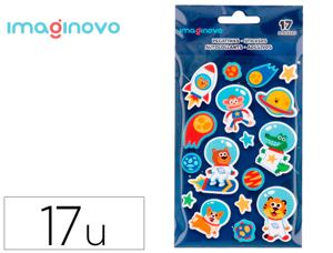 Autocollants imaginovo lumineux astronautes en relif 250x145 mm sous blister — Non classé