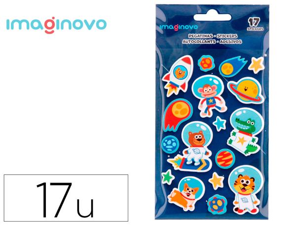 Autocollants imaginovo lumineux astronautes en relif 250x145 mm sous blister — Non classé