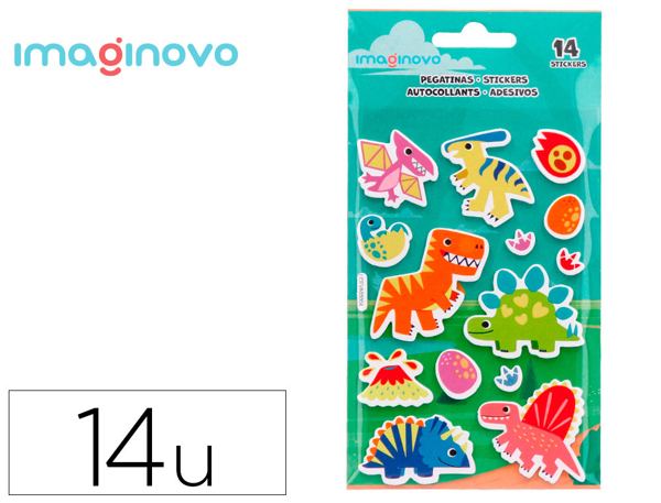 Autocollants imaginovo lumineux dinosaures en relif  190x105 mm sous blister — Non classé
