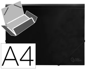Chemise liderpapel polypropylène dos flexible a4 210x297mm 4/10e 3 rabats élastique 100f coloris noir opaque — Non classé