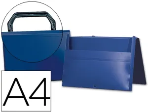 Pochette liderpapel polypropylène porte-documents a4 297x210mm 1000 microns poignée plastique fermoir opaque bleu — Non…
