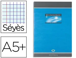Cahier devoirs piqué conquérant sept couverture vernie carte couchée a5+ 17x22cm 60 pages 70g séyès — Non classé