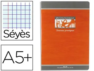 Cahier travaux pratiques piqué conquérant sept couverture offset a5+ 17x22cm 64 pages 70g 32 séyès/32 unies — Non classé