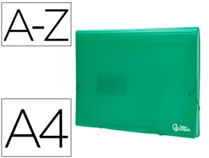 Trieur liderpapel polypropylène a4 210x297mm 700 microns 13 compartiments fermeture élastique translucide coloris vert —…
